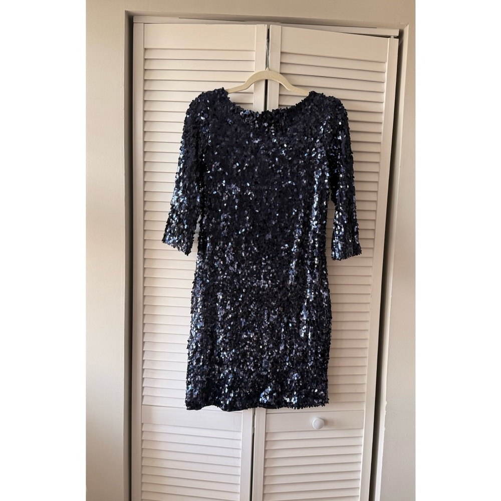 BB Dakota Sparkling Navy Sequin Mini Dress - Picture 6 of 11